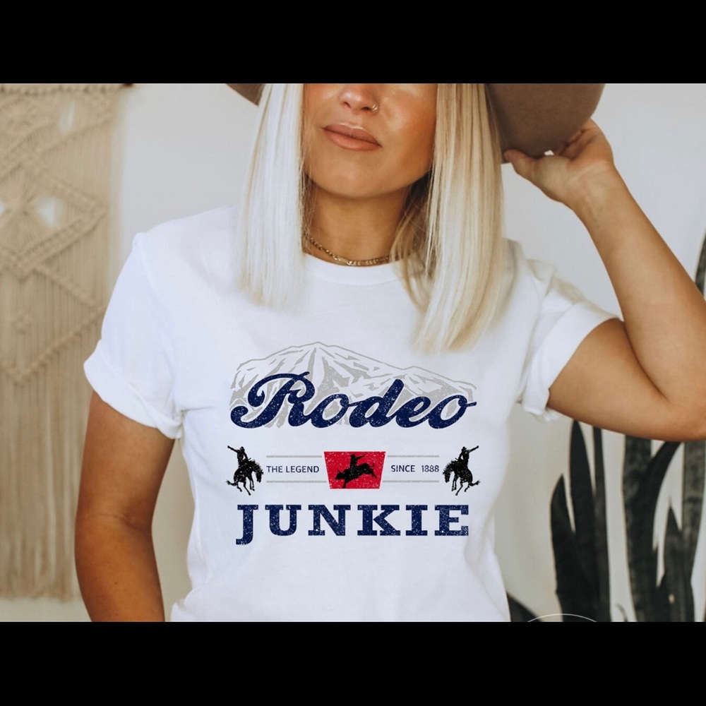 Rodeo Junkie white Tshirt